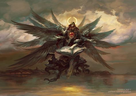 https://www.artstation.com/artwork/qeG92 Archangel Azrael, Peter Mohrbacher, Ange Demon, 다크 판타지, Angels And Demons, Angel Art, Fallen Angel, An Angel, Dark Fantasy Art