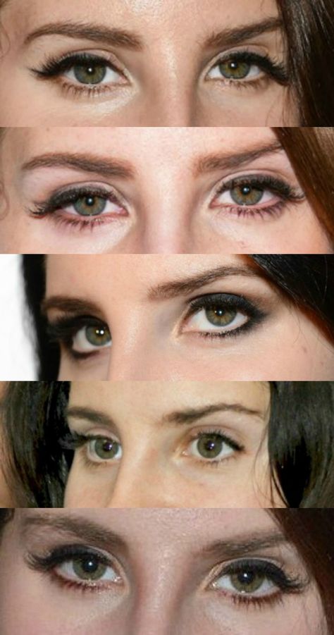 Lana Del Rey #LDR #eyes [i love her dark green eyes!] Lana Del Rey Lash Extensions, Lana Eye Makeup, Lana Feel Rey Makeup, Lana Del Rey Lashes, Makeup For Dark Green Eyes, Lana Del Rey Eye Makeup, Lana Del Rey Makeup Looks, Lana Del Ray Makeup, Lana Del Rey Eyes