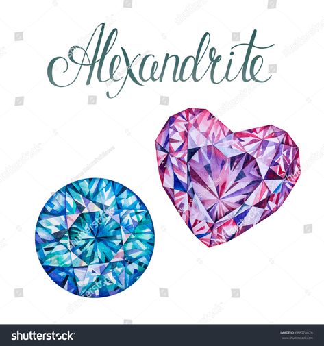 June birthstones Alexandrite isolated on white background. Close up illustration of gems drawn by hand with watercolor. Realistic faceted stones Alexandrite Tattoo, Up Illustration, Gem Drawing, Jewel Tattoo, Bear Artwork, Crystal Drawing, Diamond Tattoos, Jewelry Design Drawing, Jewelry Tattoo