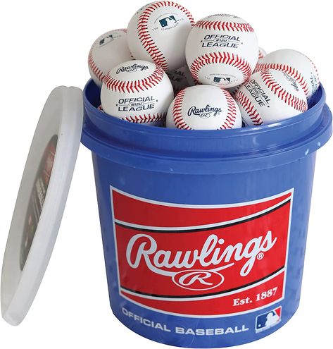 Full-grain leather cover Rawlings Raised seam Composite cork and rubber center Official size and weight practice Baseball Baseball Buckets, Rawlings Baseball, Softball Team, Youth Baseball, Softball Players, Play Baseball, Storage Buckets, Game Play, Pharmacy Gifts