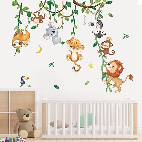 Jungle Animals, Koala, Wall Stickers, Wall Decals, Lion, Nursery, Wall, Animals, Wall Sticker