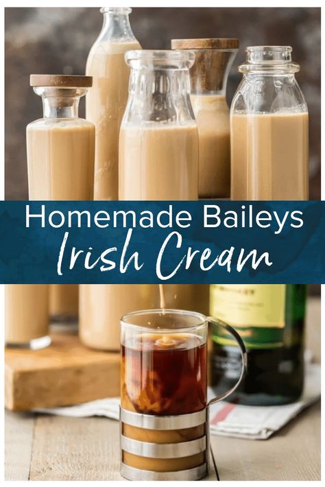 Irish Cream Recipe - Homemade Bailey's {VIDEO} - The Cookie Rookie Baileys Recipes Drinks, Homemade Liqueur Recipes, Homemade Baileys Irish Cream, Baileys Irish Cream Recipes, Irish Cream Recipe, Homemade Baileys, Irish Cream Coffee, Homemade Irish Cream, Day Cocktails