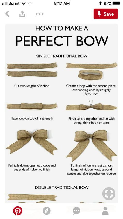 Bow Making Tutorials, Diy Wreath Bow, Christmas Bows Diy, Homemade Bows, Traditional Bow, Gift Wrapping Techniques, Ribbon Crafts Diy, Bows Diy Ribbon, Diy Bows