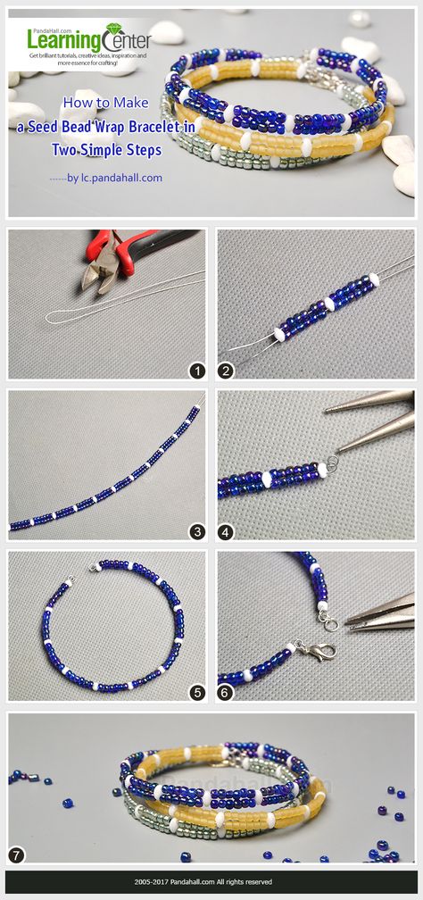 How to Make a Seed Bead Wrap Bracelet in Two Simple Steps Making Beaded Bracelets, Seed Bead Bracelets Diy, Bracelets With Beads, Wrap Bracelet Tutorial, Seed Bead Tutorials, Bead Wrap Bracelet, Diy Bracelets Tutorials, Beaded Bracelets Tutorial, Diy Bracelet Designs