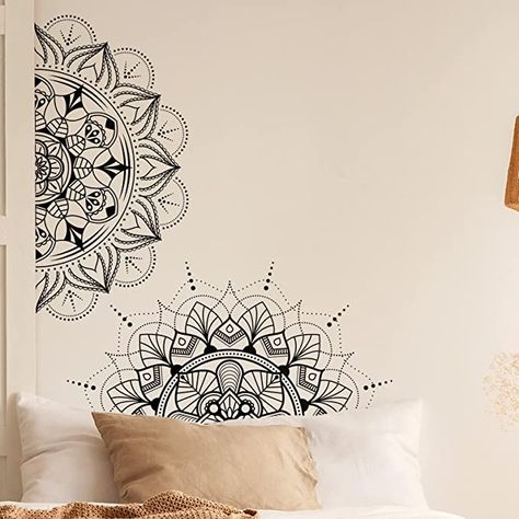 Amazon.com: 2 Pieces Boho Mandala Wall Stickers Mandala Wall Decal Half Bohemian Wall Stickers Indian Flower Wall Decals Peel and Stick Wall Decal for Bedroom Living Room Yoga Studio Decor (14 x 31 Inch) : Tools & Home Improvement Living Room Yoga, Bohemian Elephant, Sofa Wall, Yoga Studio Decor, Yoga Decor, Boho Mandala, Indian Flowers, Wall Decals For Bedroom, Flower Wall Decals