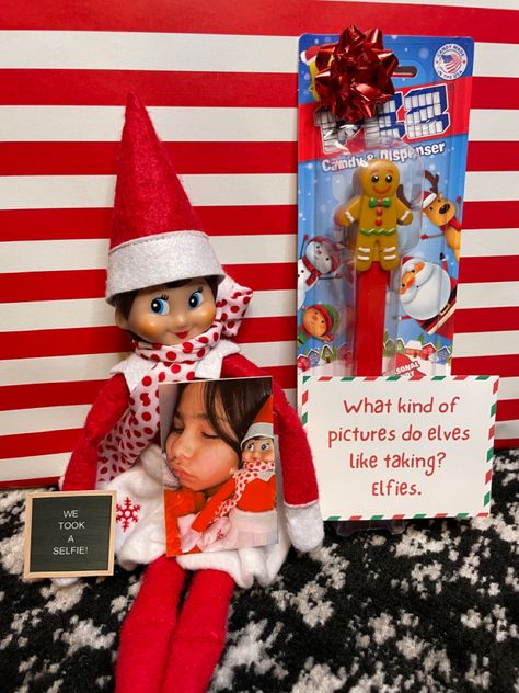 We took a selfie Elf Selfie With Kid, Elf On The Shelf Selfie, Elf Selfie, Selfie Picture, Elf Ideas, December 23, Elf On The Shelf Ideas, Shelf Ideas, On The Shelf