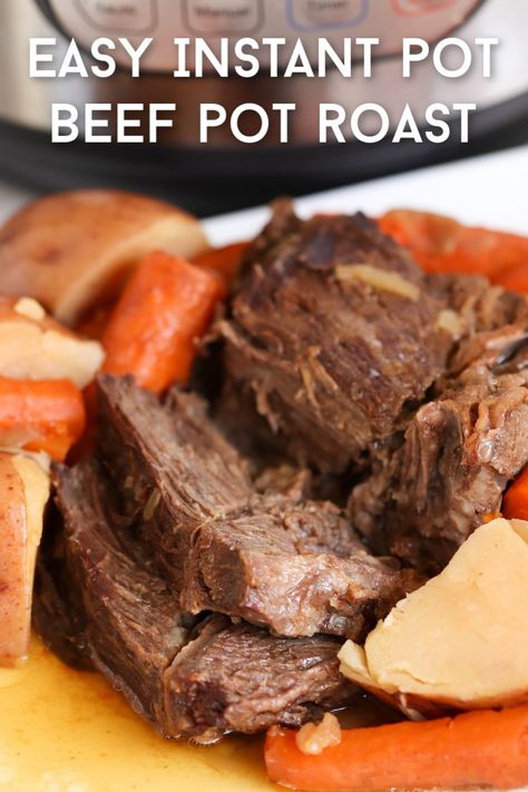 Easy Instant Pot Beef Pot Roast | Six Sisters' Stuff If you are looking for the perfect Sunday dinner recipe that takes no time to make and is absolutely delicious, you’ve found it! Easy Instant Pot beef pot roast holds so much flavor, but is still super simple. #instantpot #potroast Instant Pot Roast, Instant Pot Pot Roast, Classic Pot Roast, Potatoes And Carrots, Beef Pot Roast, Sunday Dinner Recipes, Six Sisters Stuff, Potted Beef, Best Instant Pot Recipe