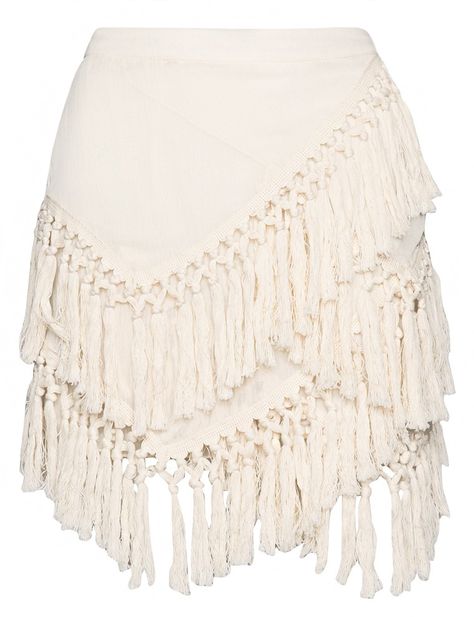 Tassel Skirt - Fringe Skirts - Ivory Mini Skirt - $58 Knotted Skirt, Knot Skirt, Pixie Market, Tassel Skirt, Feather Skirt, Cream Skirt, Macrame Dress, Trendy Skirts, Pink Feathers