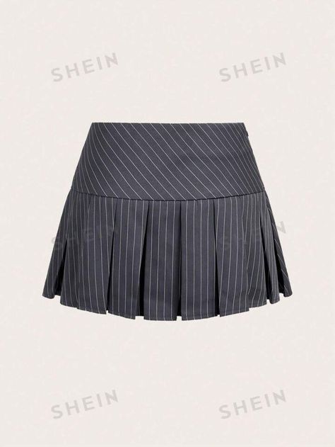 Striped Pleated Skirt, Summer Bottoms, Bow Women, Shein Icon, Half Skirt, Women Skirts, Summer Skirts, Stripe Skirt, Black Bow