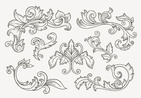 Tattoo Borders, Ornamental Calligraphy, Border Tattoo, Damask Art, Filigree Border, Set Tattoo, Filigree Tattoo, Line Art Images, Border Clipart