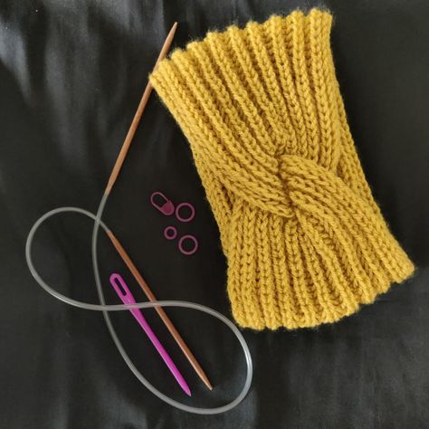 Winter KAL – Week 4 – Brioche Headband – India Yarn Circle Knitting Hacks, Brioche Knitting, Brioche Stitch, Knit Headband, Headband Pattern, Worsted Weight Yarn, Worsted Weight, Tapestry Needle, Knitting Needles