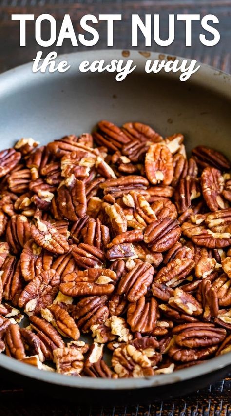 Easy Pecan Desserts, Pecan Desserts Easy, Roasted Pecans Recipe, Roasted Nuts Recipe, Desserts Thanksgiving, Dessert Hacks, Pecan Desserts, Desserts Healthy, Roasted Walnuts