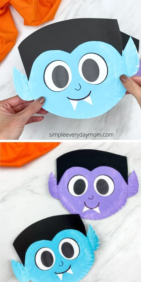 Vampire Crafts For Kids, Vampire Crafts, Vampire Craft, Plate Crafts For Kids, Halloween Crafts Preschool, Halloween Sensory, Paper Plate Crafts For Kids, Kid Friendly Halloween, Halloween Arts And Crafts