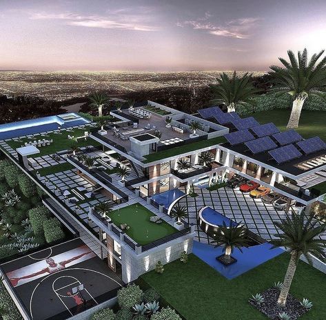 Luxury Homes Dream Houses Mansions, Dream House Pictures, Mansion Modern, Cool Mansions, Luxurious Mansions, Grand Villa, Billionaire Homes, Futuristic House, Sky Line