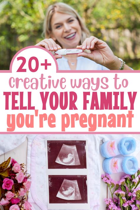 Pregnancy Announcement to Family. A list of 20+ ideas for cute, funny and creative ways of announcing pregnancy to family. Whether you want to announce it in person or on a video call from far away, during a game or with a surprise gift, to your parents or your grandparents, sisters or brothers, you are sure to find lots of inspiration here! All these ideas are perfect no matter if it’s your first, second, third, etc, child. #pregnancy #pregnancyannouncement Sisters Pregnant Together Announcement, Announcing Second Pregnancy To Family, Second Grandchild Announcement, How To Surprise Family With Pregnancy, 2nd Grandchild Announcement, Family Pregnancy Announcement Ideas, Ideas To Announce Pregnancy To Family, 2nd Baby Announcement To Grandparents, Surprise Grandparents With Pregnancy