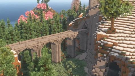 Minecraft Jungle Bridge, Minecraft Rope Bridge, Jungle Minecraft, Minecraft Brick, Minecraft Bridge, Bridge Ideas, Minecraft Building Ideas, Castle Exterior, Minecraft Seed