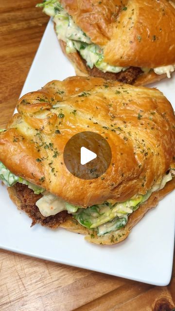 Sandwiches With Croissants, Chicken Caesar Croissant, Chicken Ceaser Croissant Sandwich, Candied Croissant Sandwich, Crosont Recipes Lunch, Chicken Ceasar Salad Croissant Sandwich, Chicken Ceasar Salad Sandwich Recipe, Crissonts Recipe Ideas, Crossiant Sandwich