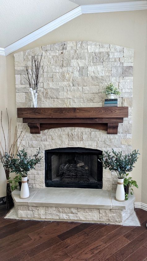 Mantel With Corbels, Fireplace Faux, Faux Mantel, Shelf Installation, Unique Wood Furniture, Wood Mantle Fireplace, Beam Mantel, Mantle Fireplace, Wooden Mantle