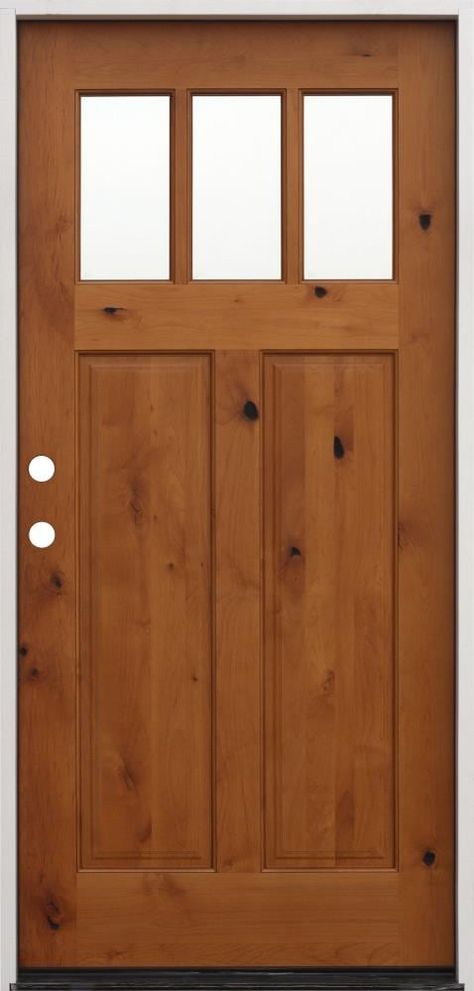 Craftsman Exterior Door, Stained Front Door, Single Front Door, Wood Front Entry Doors, Craftsman Door, Stained Doors, Craftsman Exterior, Gorgeous Doors, Wood Front Doors