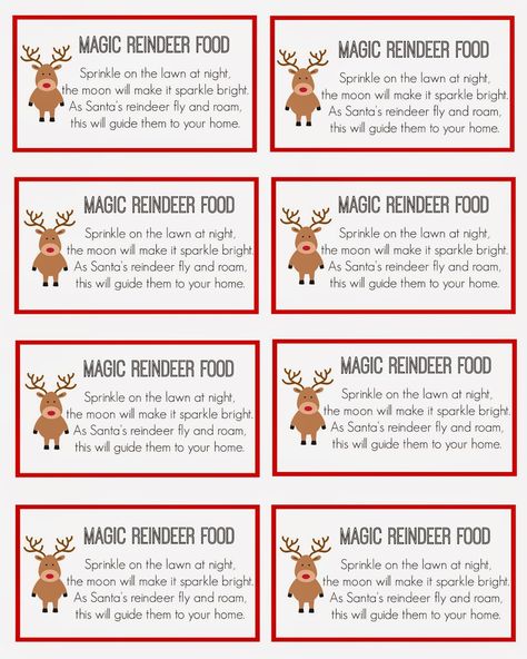 East Coast Mommy: Magic Reindeer Food Magic Reindeer Food Poem, Free Printable Reindeer, Reindeer Food Poem, Reindeer Food Recipe, Reindeer Food Label, Reindeer Food Printable, Christmas Tag Templates, Recipe Printable, Magic Reindeer Food