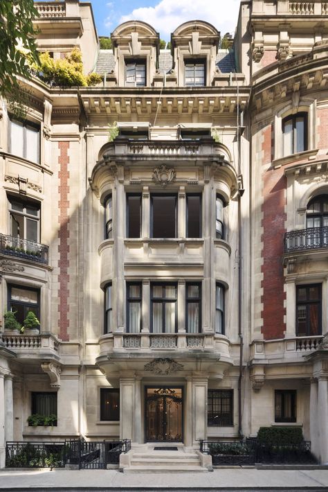 Old High School, Townhouse Exterior, New York Homes, Dormer Windows, French Architecture, Street House, Upper East Side, Entry Foyer, Big Houses