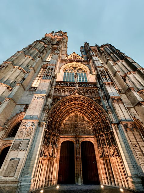 Cathedral of Our Lady in Antwerp, Belgium European Cathedrals, European Landmarks, Belgian Architecture, Nouveau Architecture, Belgium Travel, Religious Architecture, Art Nouveau Architecture, Antwerp Belgium, River Cruise