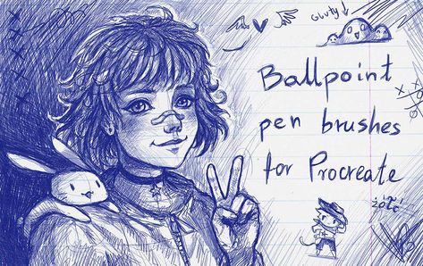 PROCREATE Ballpoint Pen Brushes [Free and Premium] - BrushWarriors Csp Brushes, Procreate Brushes Download, Brush Procreate, Best Procreate Brushes, Procreate Tips, Procreate Ipad Tutorials, Digital Brushes, Realistic Sketch, Free Procreate