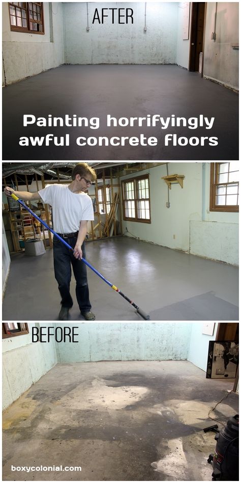 Turn disgusting, stained basement floors into perfectly respectable and attractive basement floors: it's easy! Painting Basement Floors, Basement Floors, Basement Decoration, Basement Flooring Options, Dream Basement, Basement Gym, Basement Laundry, Basement Floor, Porch Colors