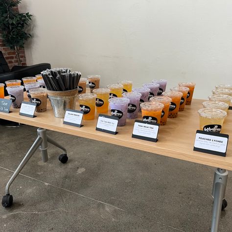 Thank you! #bobateacatering #bubbleteacatering #bobatea #catering Boba Tea Station Wedding, Boba Stand Wedding, Boba Station Wedding, Boba Bar Party, Boba Catering, Boba Bar, Boba Shop, Thai Milk Tea, Tea Station