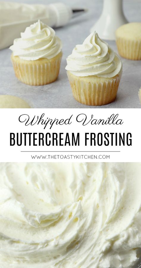 Buttercream Frosting Recipe Easy, Whipped Buttercream Frosting, Frost Cupcakes, Vanilla Frosting Recipes, Whipped Buttercream, Frosting Recipes Easy, Cake Frosting Recipe, Whipped Butter, Homemade Frosting