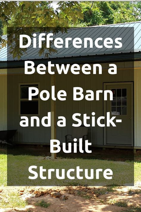 Two of the most common options to build a house, garage, or barn are pole barn or stick built. When properly constructed, a pole barn can be just as good as a stick-built structure -even better in some respects -with easier construction, less cost, better weather resistant, more energy efficient, to name a few. Pole Barn Garage Interior, Pole Barn Interior Ideas, Pole Barn Trusses, Pole Barn Cost, Pole Barn Loft, Pole Building Garage, Small Pole Barn, Pole Barn Loft Ideas, Diy Pole Barn