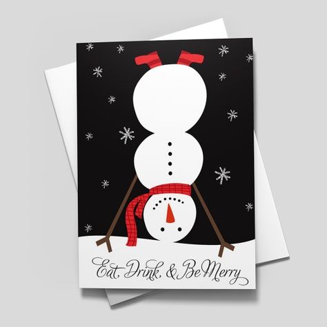 Crazy, Merry Snowman Funny / Humorous by CardsDirect Snowman Card Ideas, Snowman Cards Handmade, Homemade Xmas Cards, Funny Christmas Cards Diy, Winter Cards Handmade, Snowman Funny, Snowmen Cards, Cricut Patterns, Christmas Doors