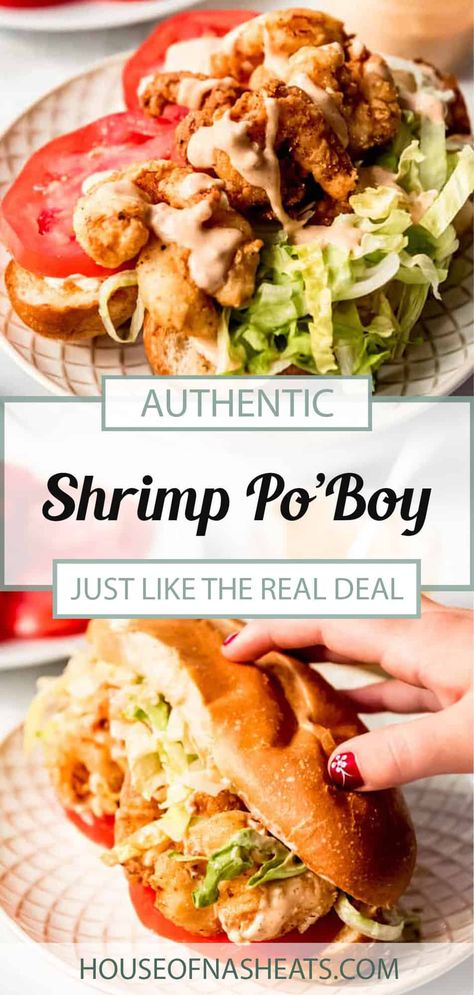 Shrimp Po Boy Recipe, French Bread Rolls, Toasted French Bread, Po Boy Sandwich, Shrimp Po Boy, Remoulade Sauce, Fried Shrimp, French Bread, Bread Rolls