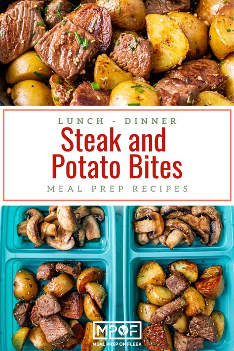 Steak And Potato Bites, Meal Prep For Work, Easy Meal Prep Lunches, Healthy Potato, Clean Meal Prep, Meal Prep On Fleek, Easy Steak, Healthy Lunch Meal Prep, Potato Bites