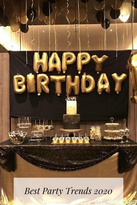 21 Birthday Ideas For Guys Decorations, Festa All Black, 50th Birthday Balloons, Guys 21st Birthday, Surprise Birthday Decorations, Birthday Party Table Decorations, 40th Birthday Party Decorations, Simple Birthday Decorations, 50th Birthday Decorations