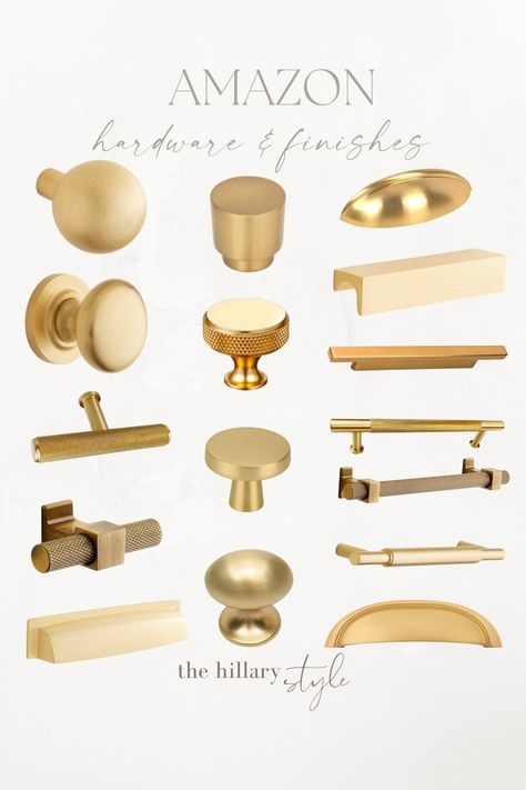 Gold Knobs On Wood Cabinets, Antique Brass Hardware Bathroom, Gold Hardwear Kitchen, Boho Kitchen Hardware, Affordable Cabinet Hardware, Brass Kitchen Hardware White Cabinets, Kitchen Hardware Trends 2023, Gold Hardware Bathroom, Cabin Cabinets