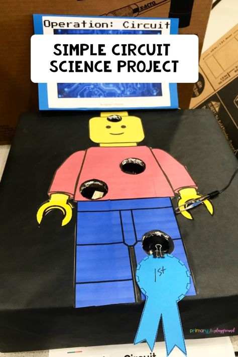 Are you looking for a fun interactive science fair project?Come check out this Simple Circuit Science Project! It can be done as a class project too!  #sciencefair #primarygrades #simplecircuit Golf Science Fair Projects, Easy Science Fair Projects For Kids, Science 3d Projects, 7th Grade Science Fair Projects, Circuit Game, Simple Circuit Projects, High School Science Fair Projects, Circuits Science, Easy Science Fair Projects