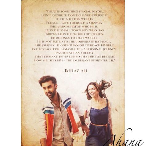 Tamasha Movie Wallpapers, Tamasha Movie Quotes, Movie Wallpapers Aesthetic, Best Movie Dialogues, Tamasha Movie, Quotes Collage, Famous Book Quotes, Bollywood Wallpaper, Bollywood Aesthetic