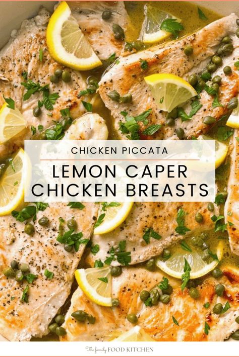 Chicken With Capers Recipe, Baked Lemon Chicken Breast, Lemon Caper Chicken, Piccata Sauce, Boiled Chicken Recipes, 30 Minute Recipes, Chicken Boneless Breast Recipes, Lemon Chicken Piccata, Capers Recipe