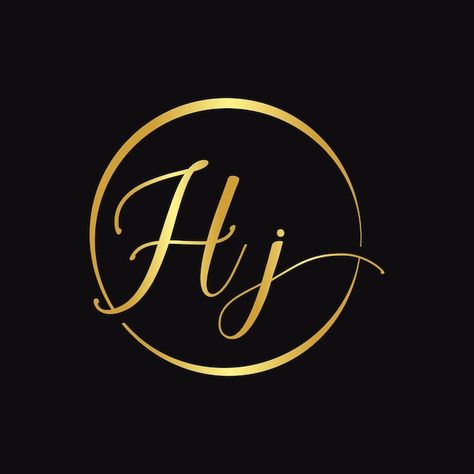 Hj script logo design vector template in... | Premium Vector #Freepik #vector #j #j-logo #letter-logo #h-logo Business Typography, Script Logo Design, Gold Texture Background, Monogram Wallpaper, Gold Design Background, H Logos, Monogram Logo Design, Cute Flower Wallpapers, Initials Logo