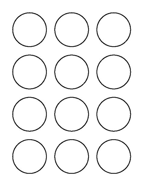 2 inch circle pattern. Use the printable outline for crafts, creating stencils, scrapbooking, and more. Free PDF template to download and print at http://patternuniverse.com/download/2-inch-circle-pattern/ Macaron Template, Printable Circles, Printable Shapes, Shape Templates, Circle Template, Circle Labels, Round Labels, Jar Labels, Templates Printable Free