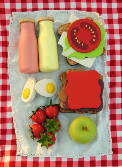 Lunch For Two, Food Picnic, Wooden Play Food, Play Kitchen Accessories, Kids Toy Shop, Play Food Set, 귀여운 음식 그림, Kids Play Kitchen, Wooden Food