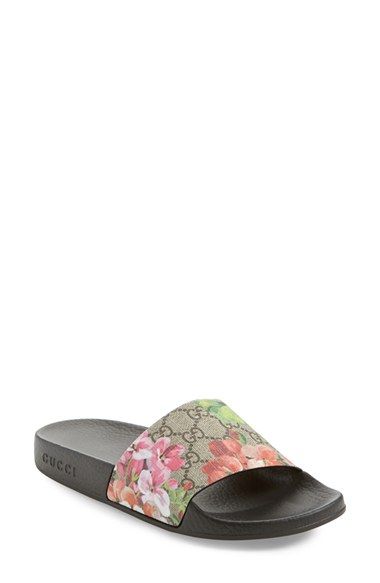 Gucci 'Pursuit' Slide Sandal (Women) Gucci Slide, Gucci Slides, Gucci Sandals, Miller Sandal, Strap Sandals Women, Buy Gucci, Nike Shoes Women, Footwear Design Women, Color Fabric