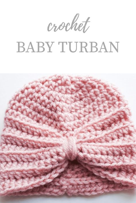 Crochet Baby Turban Pattern - Kozy and Co Newborn Crochet Hat Pattern Free Girl, Crochet Turban Hat, Turban Pattern, Beanie Ideas, Crochet Turban, Crochet Baby Blanket Beginner, Ella Rose, Baby Turban Hat