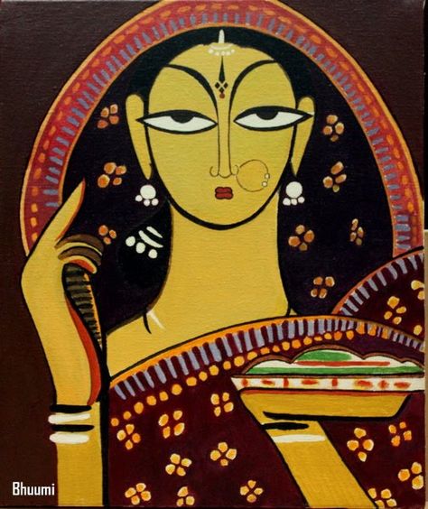 Explore purvijoshi1987's photos on Flickr. purvijoshi1987 has uploaded 6 photos to Flickr. Bengali Decor, Jamini Roy, Bengali Art, Modern Art Canvas Painting, Indian Arts, Arte Doodle, Indian Art Gallery, Beautiful Art Paintings, Madhubani Art