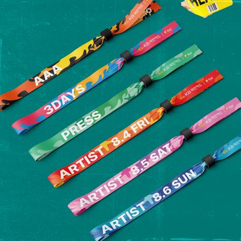 2023 INCHEON PENTAPORT ROCK FESTIVAL wristbands graphic design Music Festival Wristbands, Festival Wristband Design, Music Festival Merchandise, Music Festival Graphic Design, Festival Lanyard, Rave Party Decorations, Festival Graphic Design, Event Wristband, Festival Wristbands