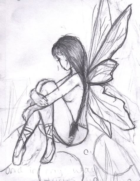 Fairy Sketch, Arte Doodle, Fairy Drawings, Fairy Pictures, Drawing Faces, Sketchbook Drawings, Dark Art Drawings, Arte Sketchbook, Pencil Art Drawings