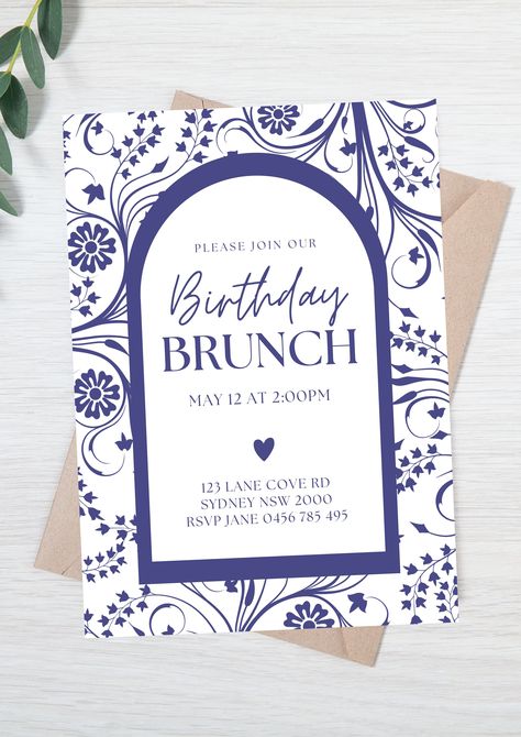 Brunch Flyer Design, Brunch Menu Template, Brunch Birthday Party, Brunch Flyer, Brunch Event, Birthday Brunch, Brunch Invitations, Brunch Menu, Personalized Posters