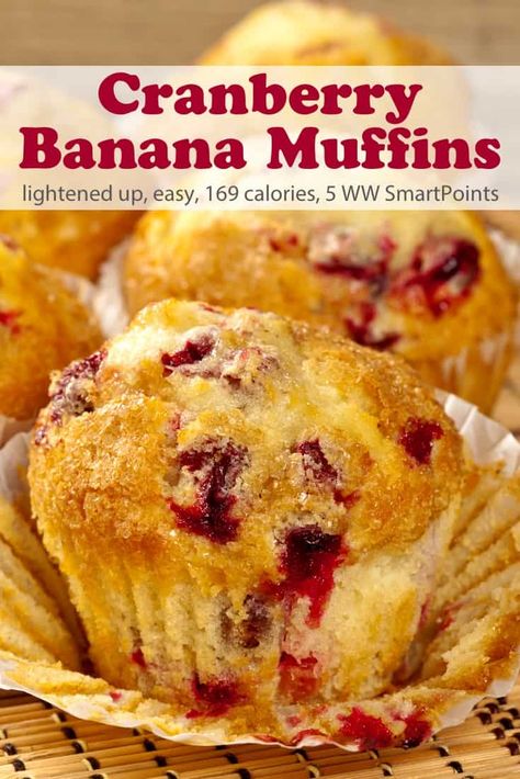 Cranraisin Muffins, Banana Dried Cranberry Muffins, Low Calorie Banana Muffins, Cranberry Banana Muffins, Banana Cranberry Muffins, Cranberry Recipes Muffins, Muffins Blueberry, Cranberry Muffins, Ww Desserts