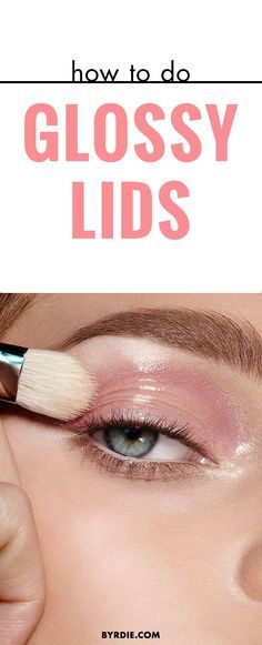 Get glossy eyelids sans stickiness // via @byrdiebeauty Glossy Eyelids, Glossy Eyeshadow, Glossy Lids, Glossy Eyes, Glossy Makeup, Dewy Makeup, Cream Eyeshadow, Makeup Techniques, Pull Off